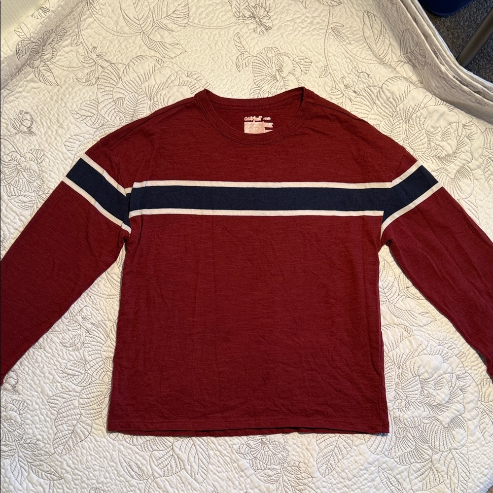 Cat & Jack Kids Red Sweater with Navy Stripe